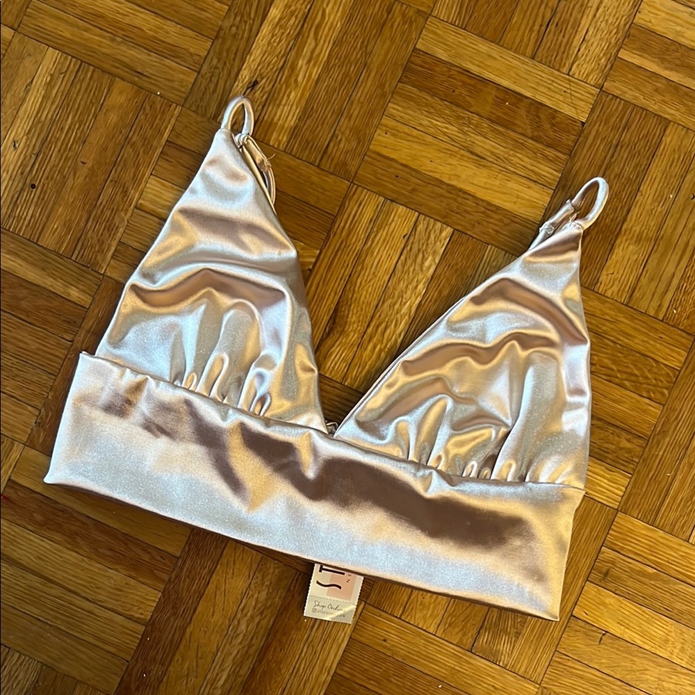 NWT Steps Cream Satin Bralette